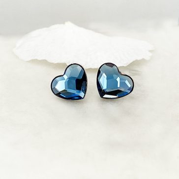 Linda ezüst és jeansblue swarovski bedugós fülbevaló
