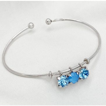 Genevra ezüst és kék swarovski karperec