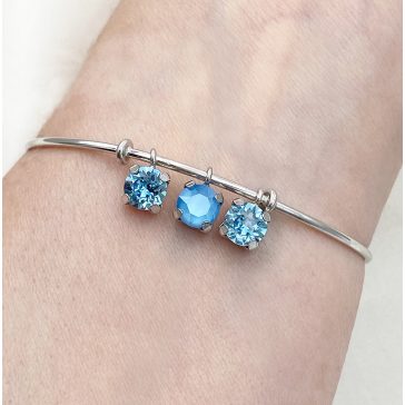 Genevra ezüst és kék swarovski karperec