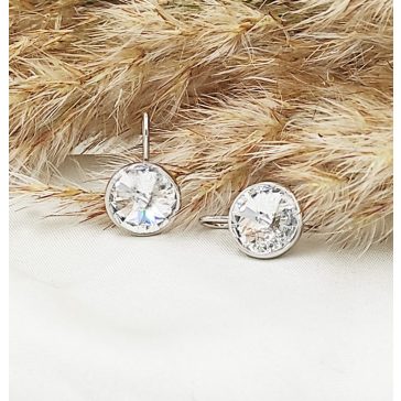 Dina ezüst és swarovski akasztós fülbevaló