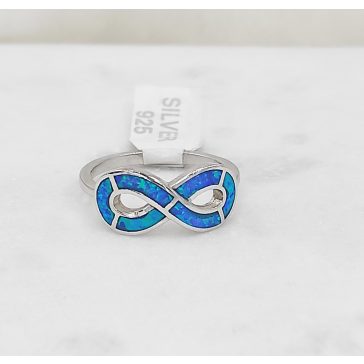 Ikaria ezüst infinity gyűrű kék opállal