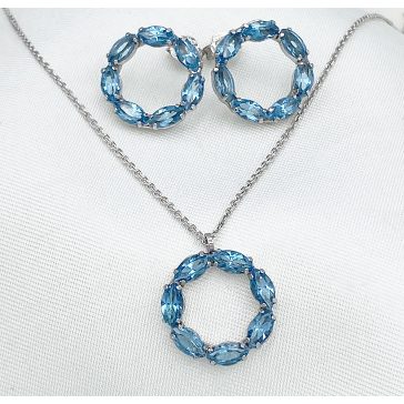 Gavrielle tengerkék swarovski koszorú ékszerszett