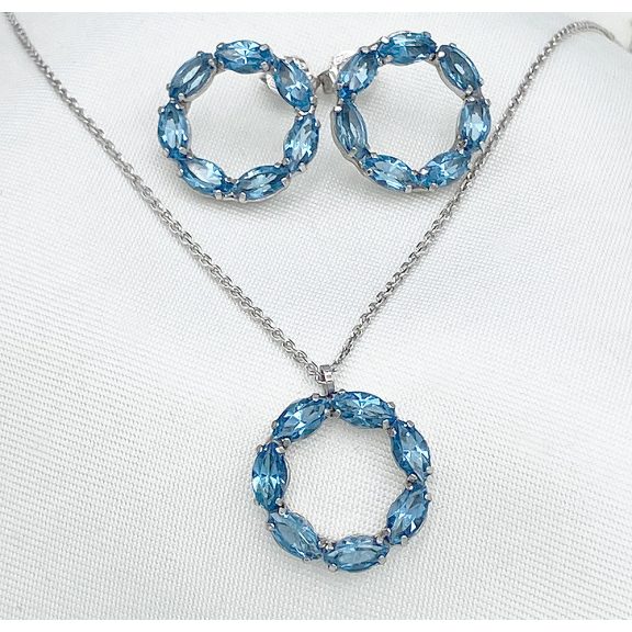 Gavrielle tengerkék swarovski koszorú ékszerszett Gavrielle tengerkék swarovski koszorú ékszerszett