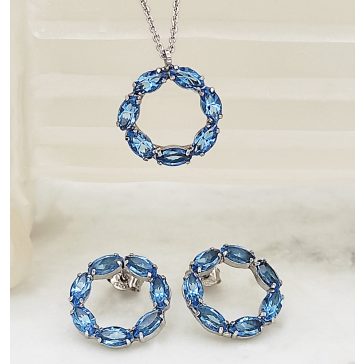 Gavrielle tengerkék swarovski koszorú ékszerszett