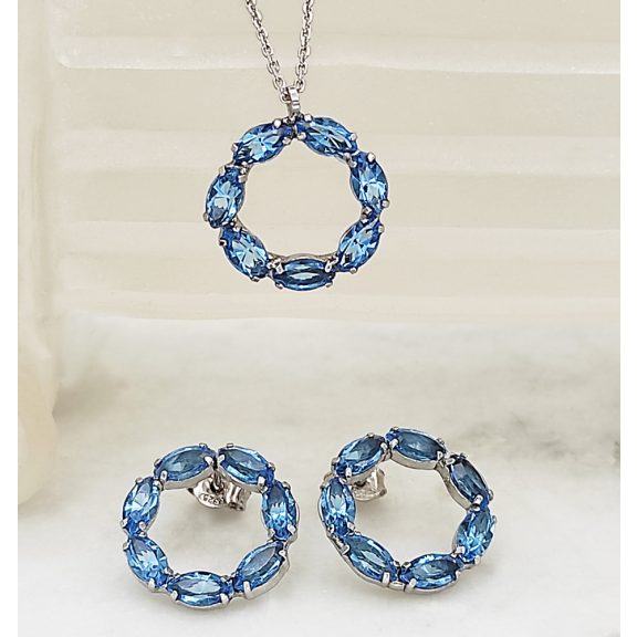 Gavrielle tengerkék swarovski koszorú ékszerszett Gavrielle tengerkék swarovski koszorú ékszerszett