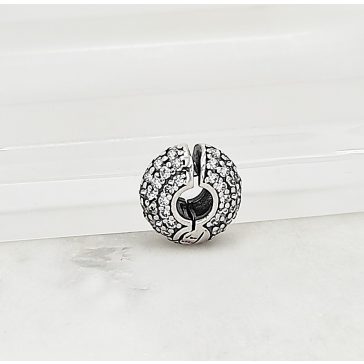 Stopper ezüst charm csillogó kövekkel