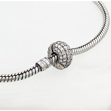 Stopper ezüst charm csillogó kövekkel