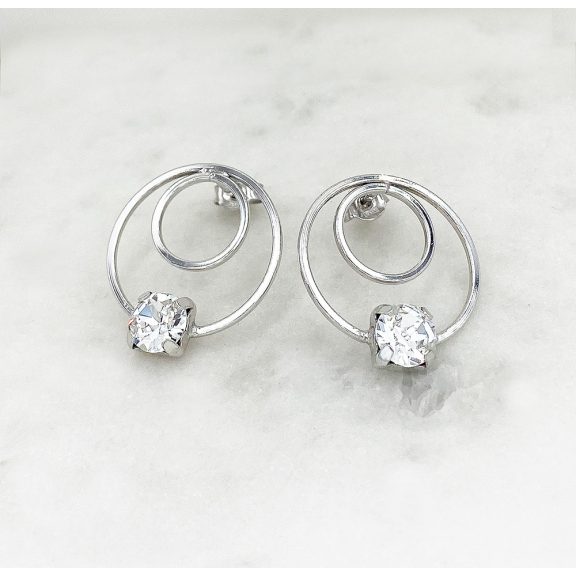 Claudina ezüst kör és swarovski bedugós fülbevaló Claudina ezüst kör és swarovski bedugós fülbevaló