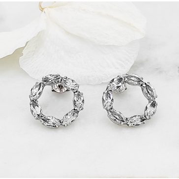 Gavrielle ezüstös swarovski koszorú ékszerszett