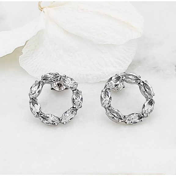Gavrielle ezüstös swarovski koszorú ékszerszett