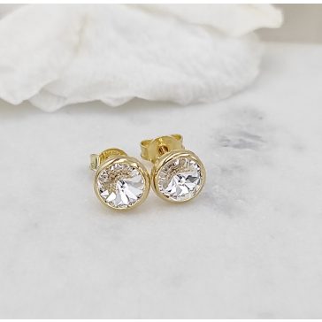   Gina aranyozott ezüst és fehér swarovski bedugós fülbevaló