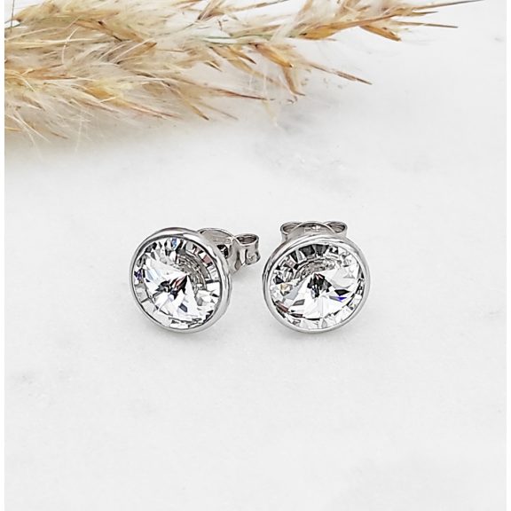 Kira ezüst és fehér swarovski swarovski bedugós fülbevaló Kira ezüst és fehér swarovski swarovski bedugós fülbevaló