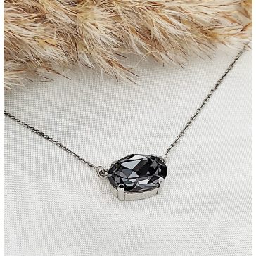 Emili ezüst és antracit swarovski nyaklánc