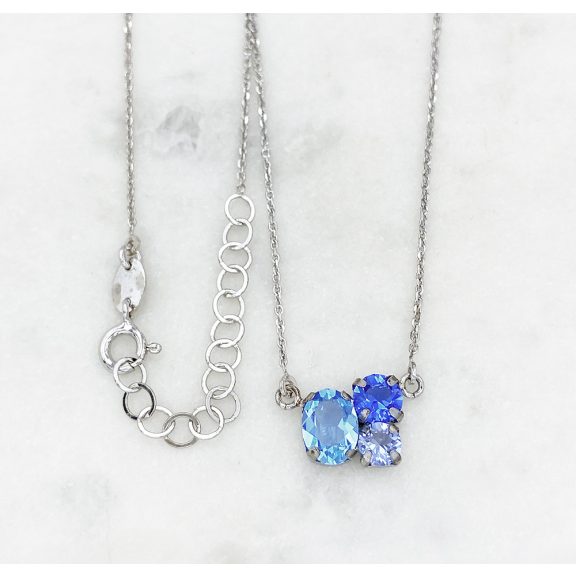 Evia ezüst és kék swarovski ékszerszett