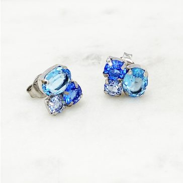 Evia ezüst és kék swarovski ékszerszett