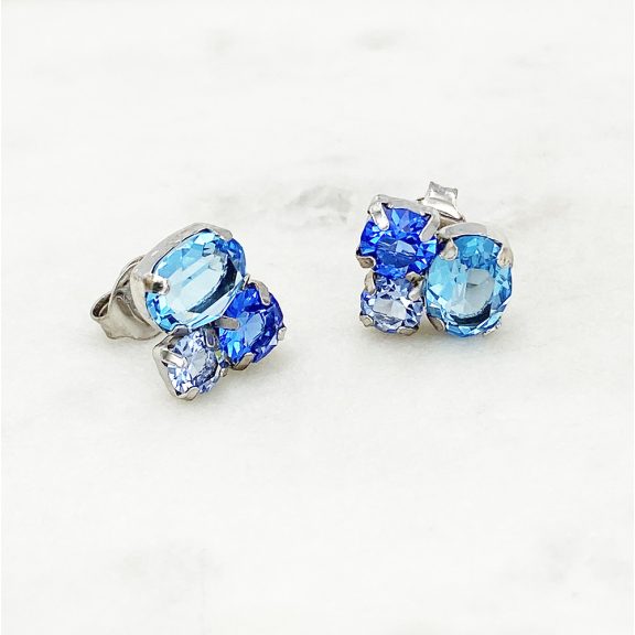 Evia ezüst és kék swarovski ékszerszett