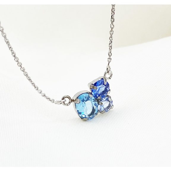 Evia ezüst és kék swarovski ékszerszett