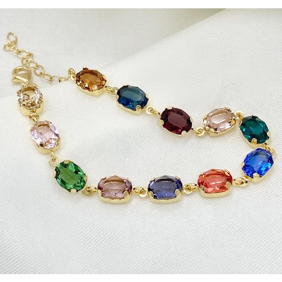 Merletto színes swarovski és aranyozott karkötő Merletto színes swarovski és aranyozott karkötő