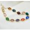 Merletto színes swarovski és aranyozott karkötő