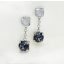 Halki ezüst és szürkéskék swarovski lógós fülbevaló