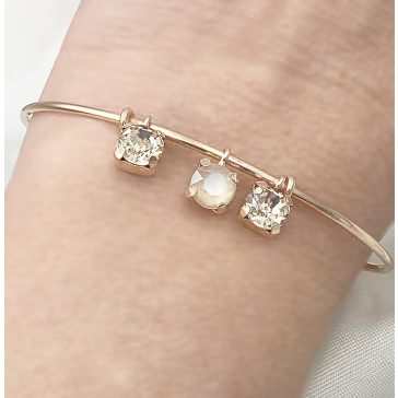 Genevra rozéarany és milk swarovski karperec