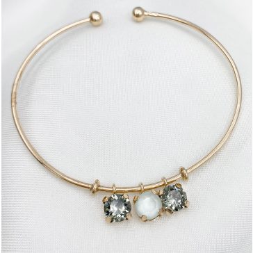 Genevra rozéarany és olive swarovski karperec