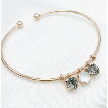Genevra rozéarany és olive swarovski karperec