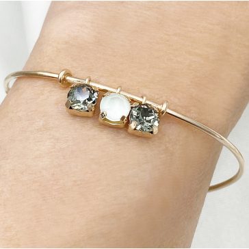 Genevra rozéarany és olive swarovski karperec