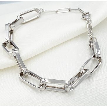 Paperclip ezüst karkötő 