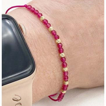   Bibbiano swarovski sárga arany órakisérő karkötő magenta