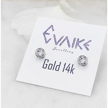 Ghita fehér arany bedugós egy köves fülbevaló